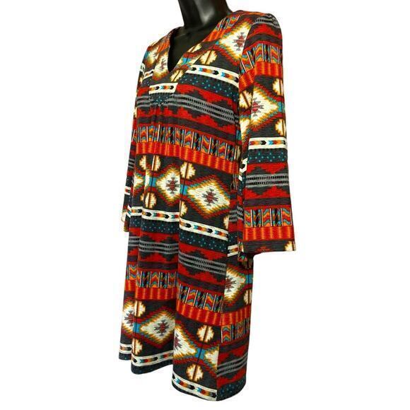 Yahada Tribal Boho Mini Dress Poncho Style Acrylic Material Size XS‎ - Picture 2 of 11